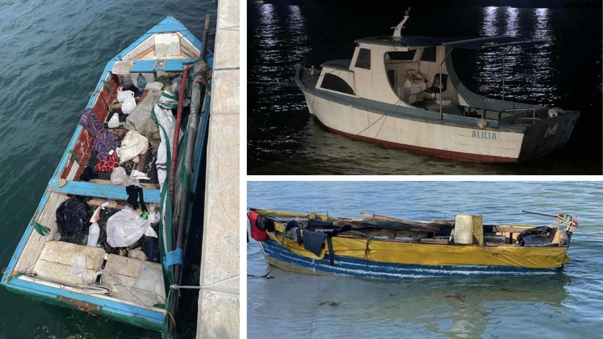 Tres de las diez embarcaciones incautadas este fin de semana